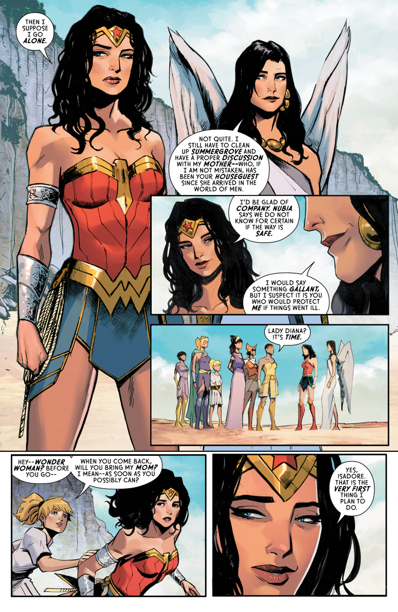 Atlantiades letting Wonder Woman know she’ll accompany her back to the world of men.
